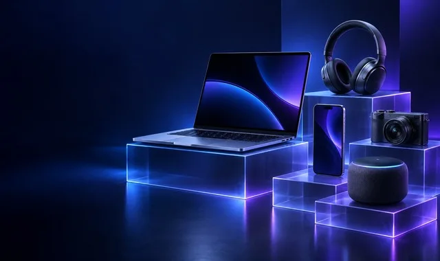 Teknoloji Neon Teması — Sektör görseli · canlı tasarımı açın